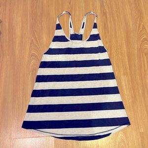 Lululemon loose tank 4 oatmeal gray and navy stripe